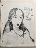 DANIEL JOHNSTON- "Alice" Notebook Drawing 1980