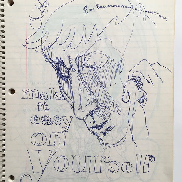 DANIEL JOHNSTON- "Make it easy on yourself" Notebook Drawing 1980
