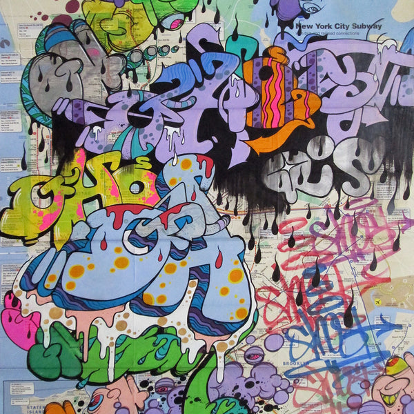 GHOST-  "Untitled 2" Painting on NYC  Map