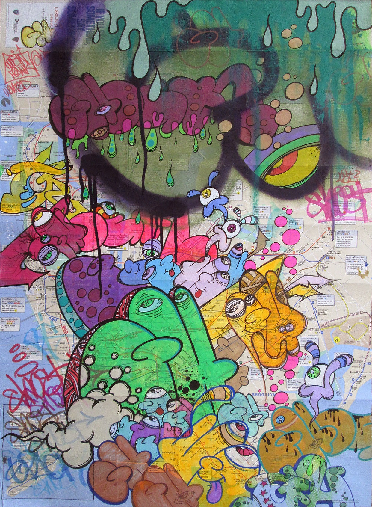 GHOST- "Untitled" Painting on NYC Map