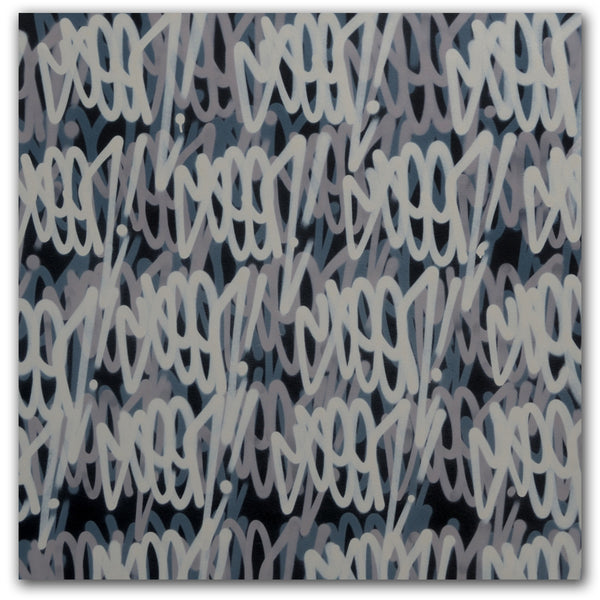 GRAFFITI ARTIST SEEN  -  "Grey Multi  Tags"  Aerosol on  Canvas