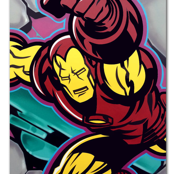 GRAFFITI ARTIST SEEN  -  "Ironman"  Aerosol on  Canvas