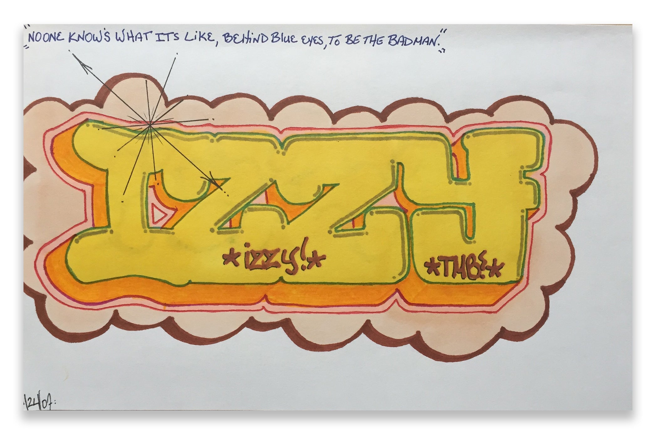 IZ THE WIZ - " IZZY- Behind Blue Eyes" Drawing