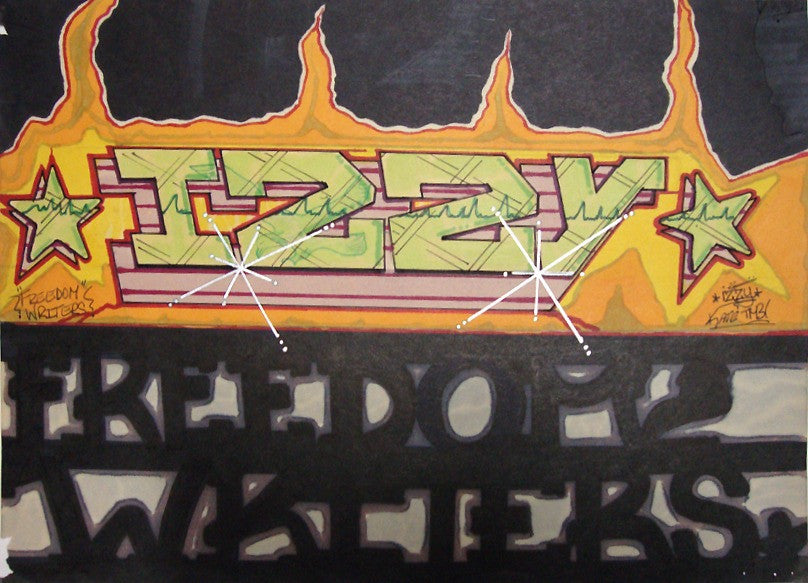 IZ THE WIZ - "Freedom Writers"  Black Book Drawing