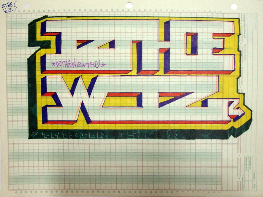 IZ THE WIZ - "Block Buster" Black Book Drawing