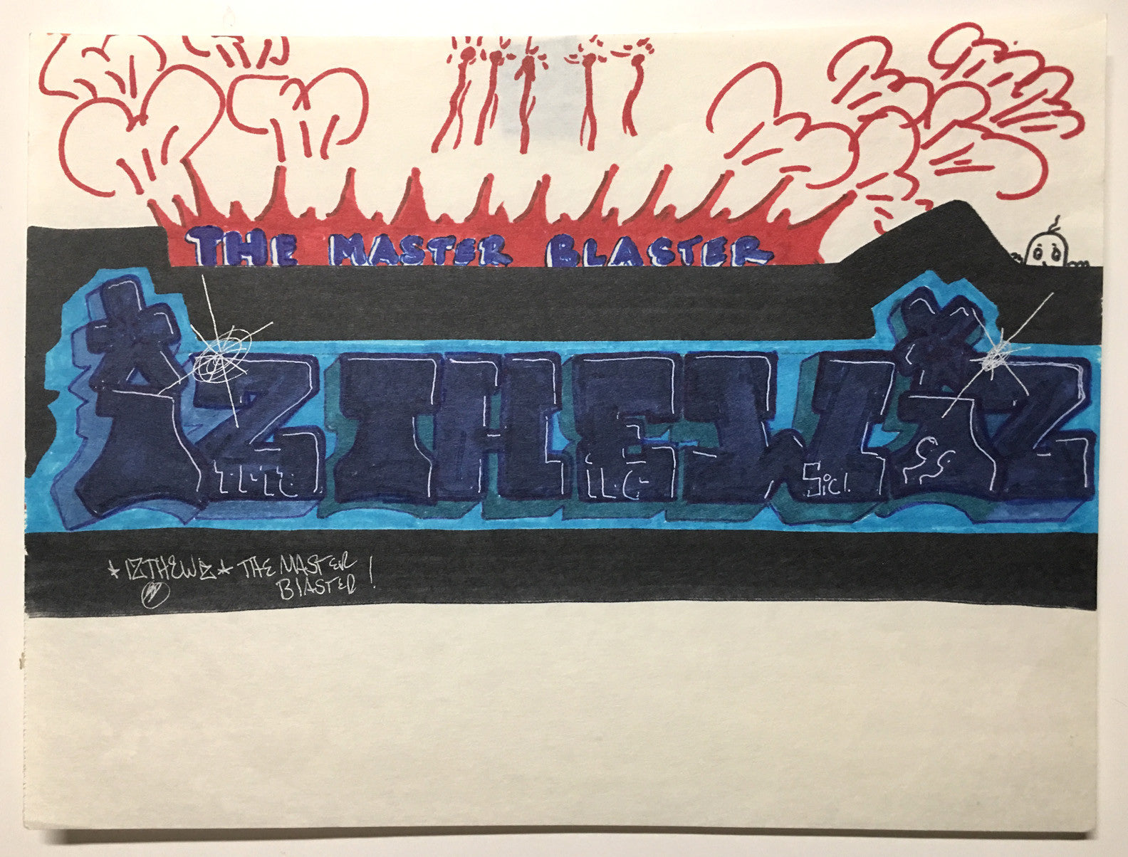 IZ THE WIZ "The Master Blaster" Black Book Drawing