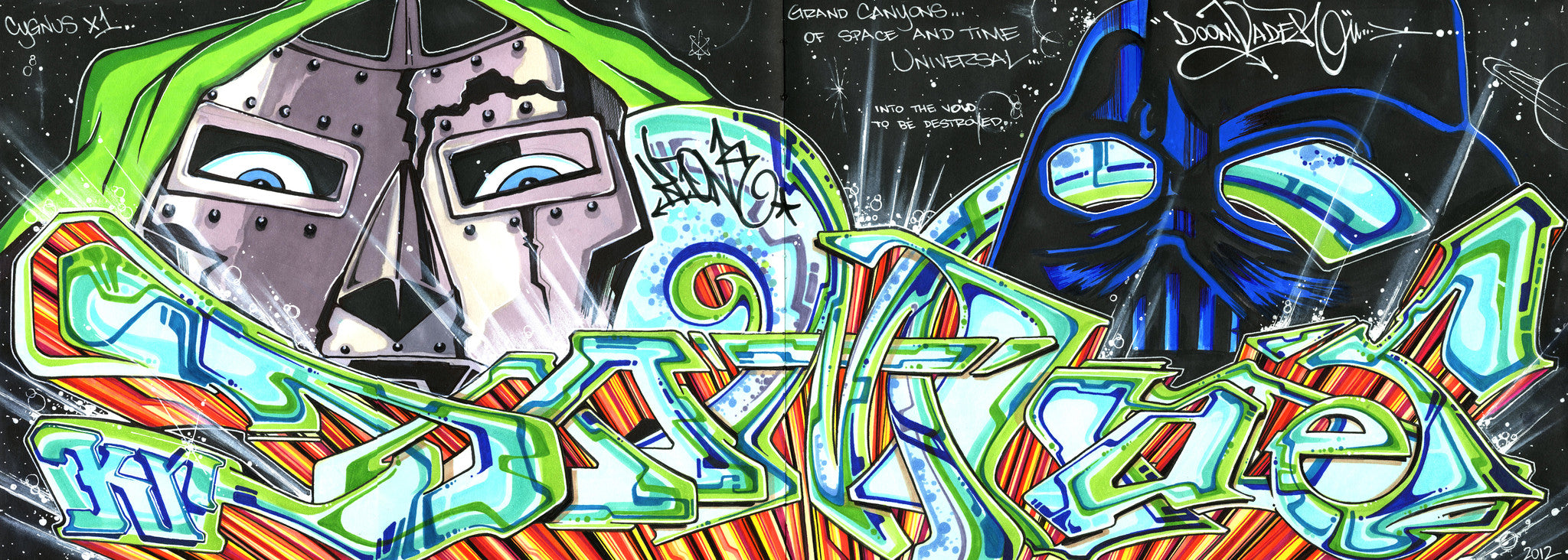 KR ONE - "DoomVader" Black Book Drawing