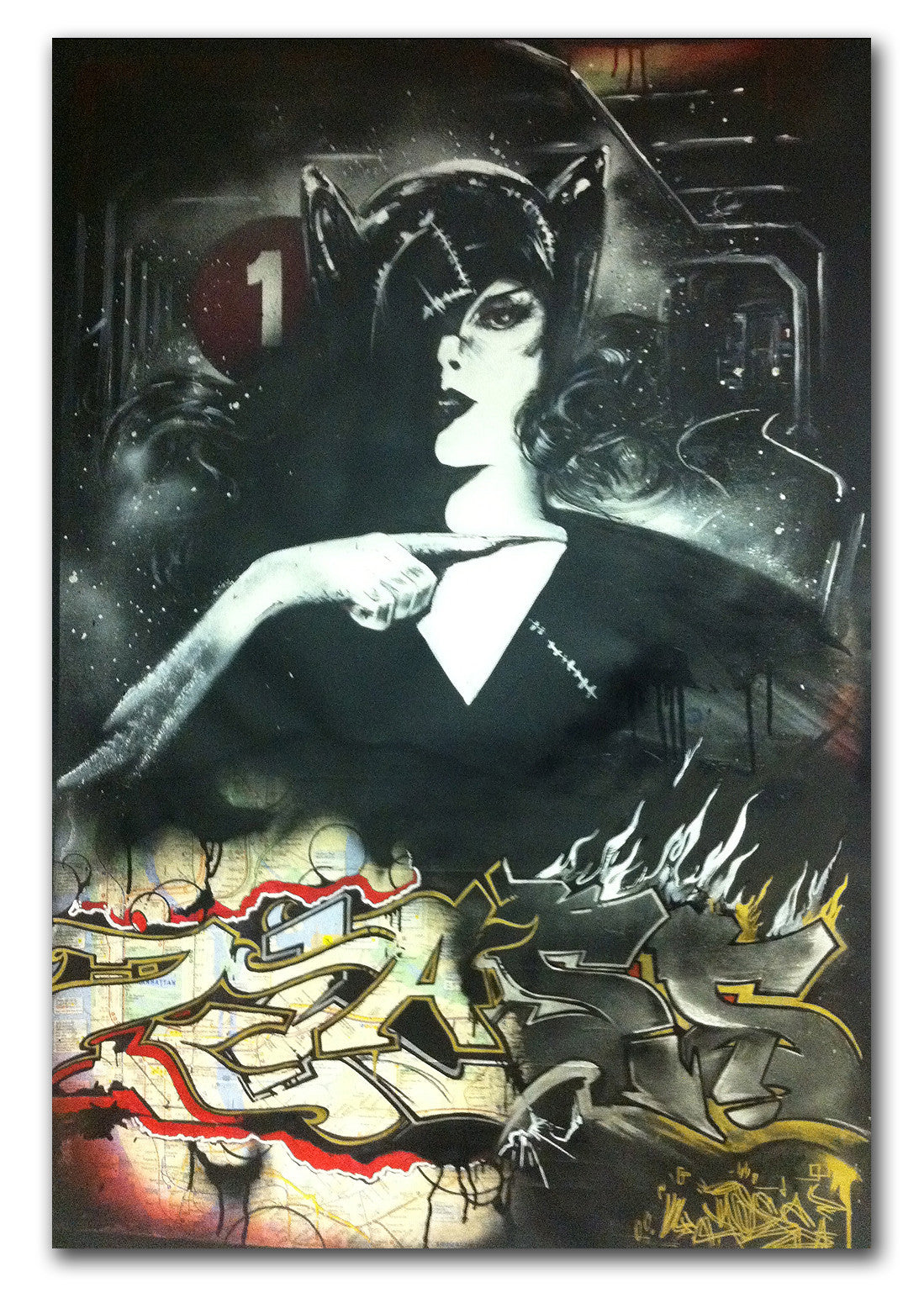 KLASS RTW -  "Cat Woman"  Painting