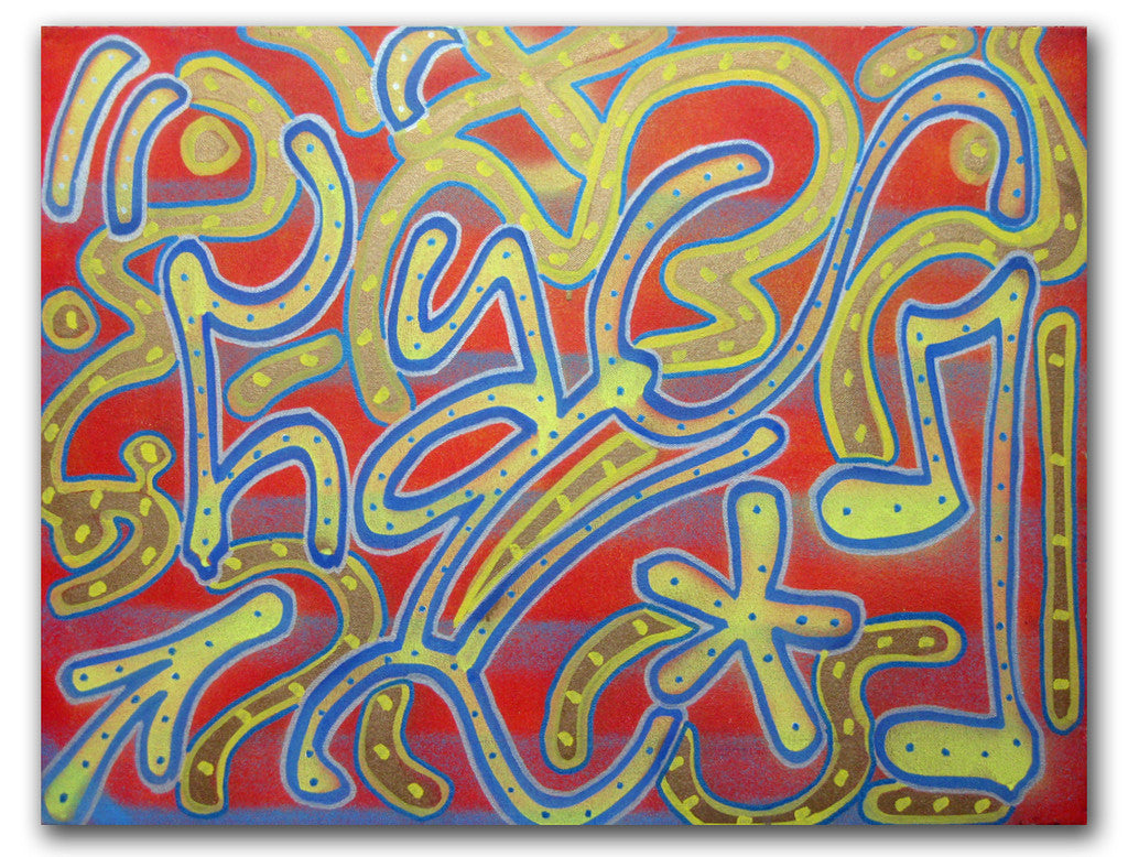 LA II - "Golden Tag" Painting