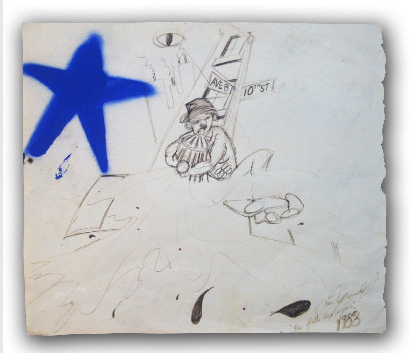 LEE Quinones - "The Ghetto has Eyes" Black Book Drawing