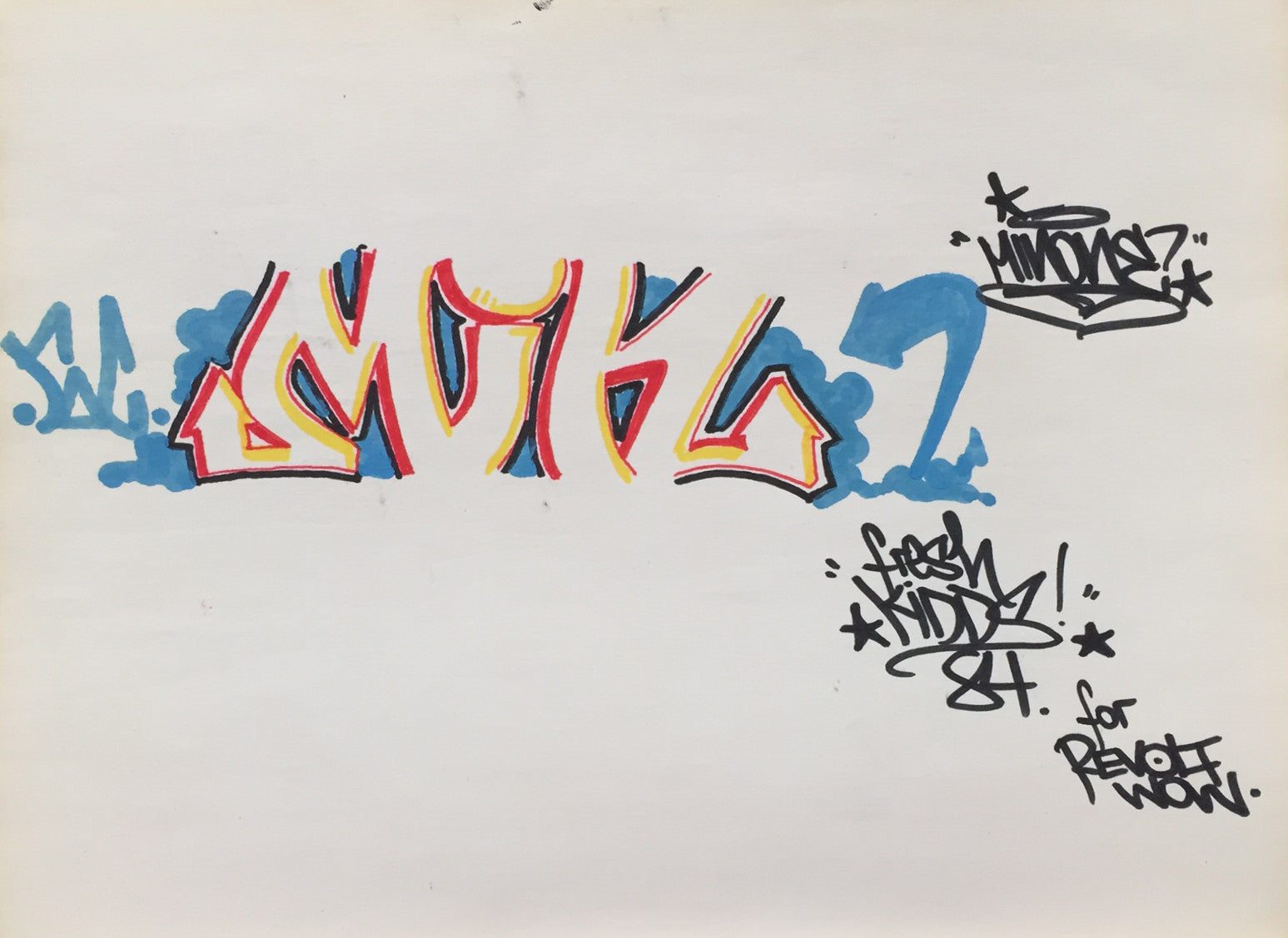 MIN ONE -"Untitled  1984 " BlackBook Drawing