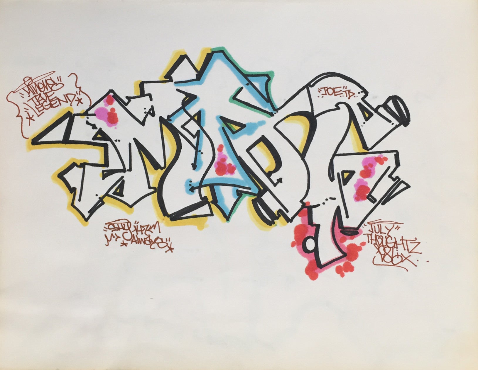 MIN ONE -"Untitled  1985 " BlackBook Drawing