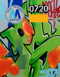 GRAFFITI ARTIST SEEN  -  "MTA PSY"  Aerosol on  Canvas