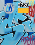 GRAFFITI ARTIST SEEN  -  "MTA W/ RISK Tag"  Aerosol on  Canvas,