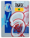 GRAFFITI ARTIST SEEN  -  "Bubble S MTA"  Aerosol on  Canvas