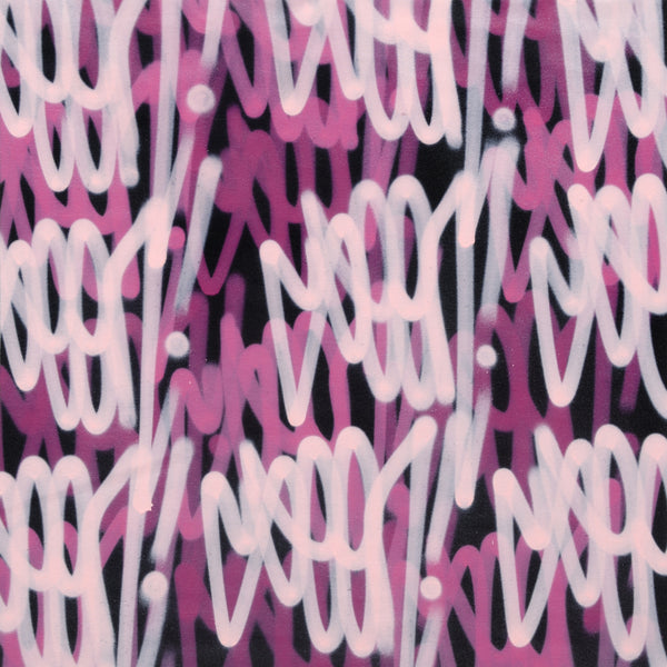 GRAFFITI ARTIST SEEN  -   "Pink Multi  Tags"  Aerosol on  Canvas