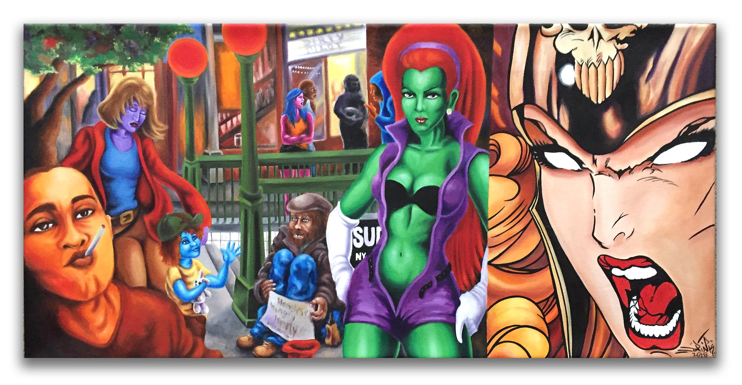 LADY PINK  "Avenue A" Painting