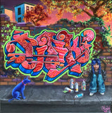 LADY PINK- "Blue Dog" Painting