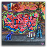 LADY PINK- "Blue Dog" Painting