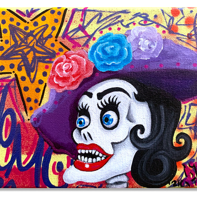 LADY PINK - "Skull with hat”