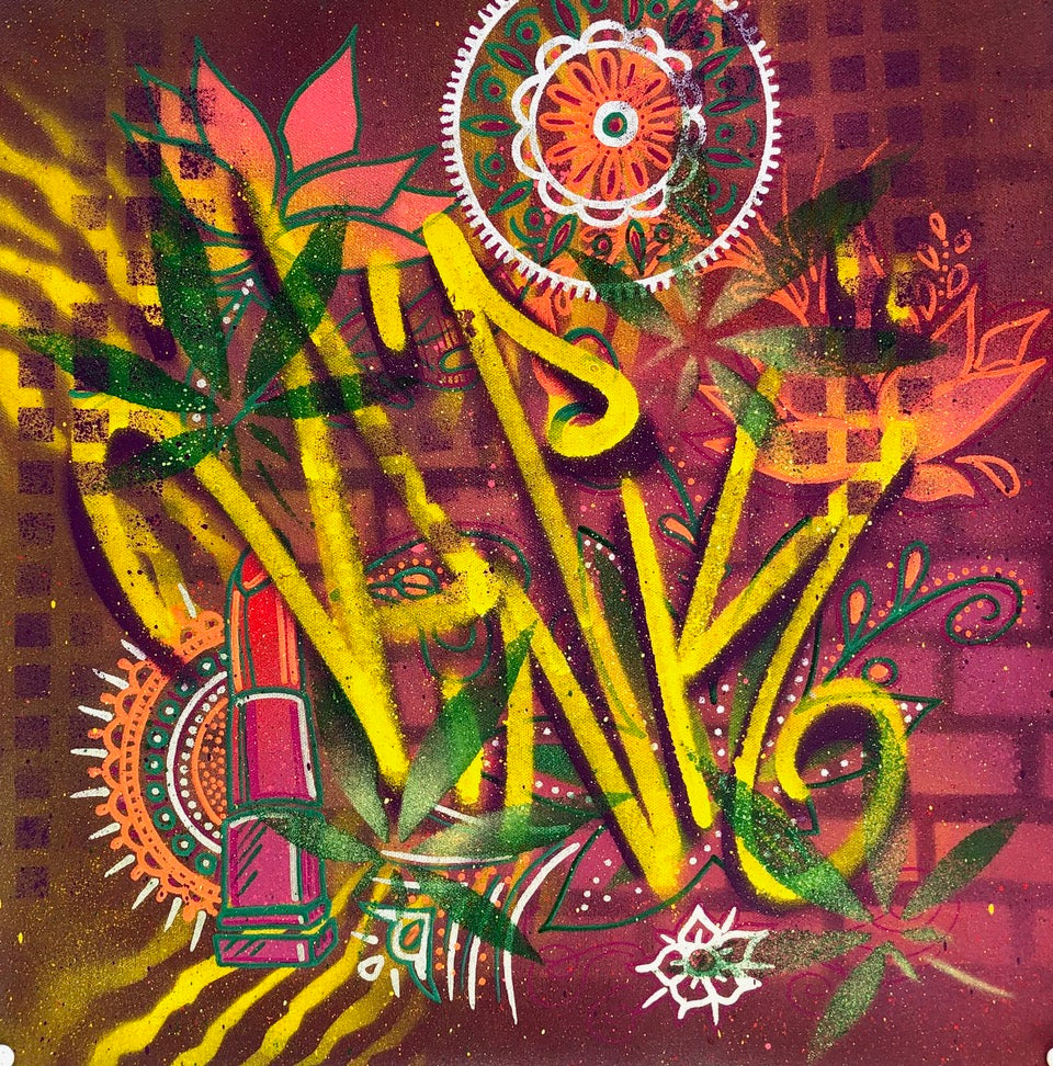 LADY PINK- "Pink Lipstick " Painting