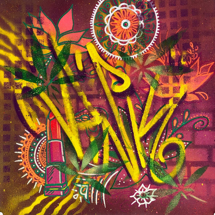 LADY PINK- "Pink Lipstick " Painting