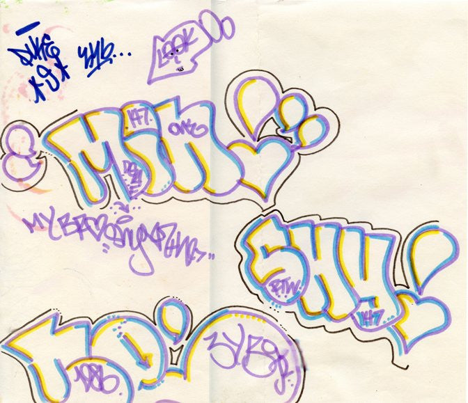MIN ONE -"Untitled  1986 " BlackBook Drawing