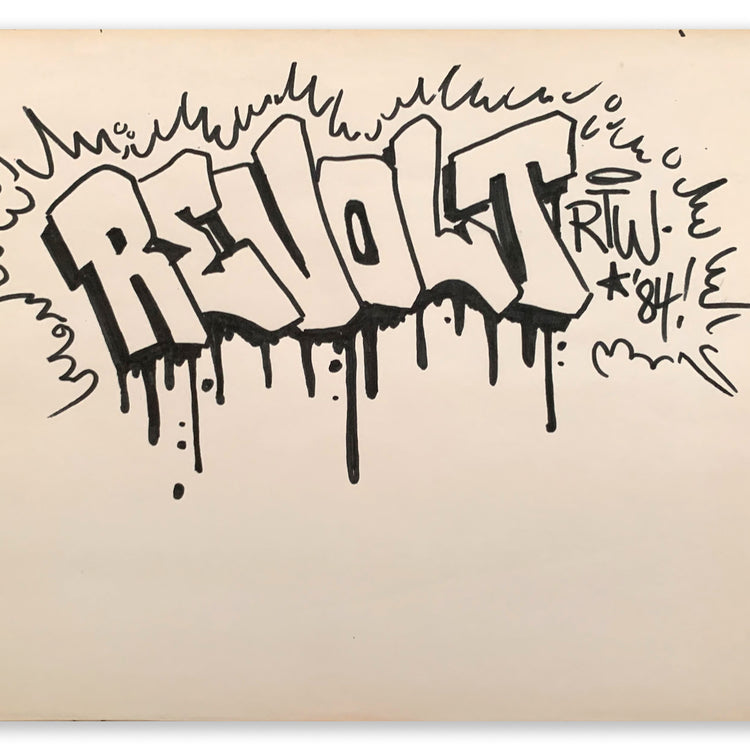 REVOLT  "Revolt" Black Book Drawing 1984