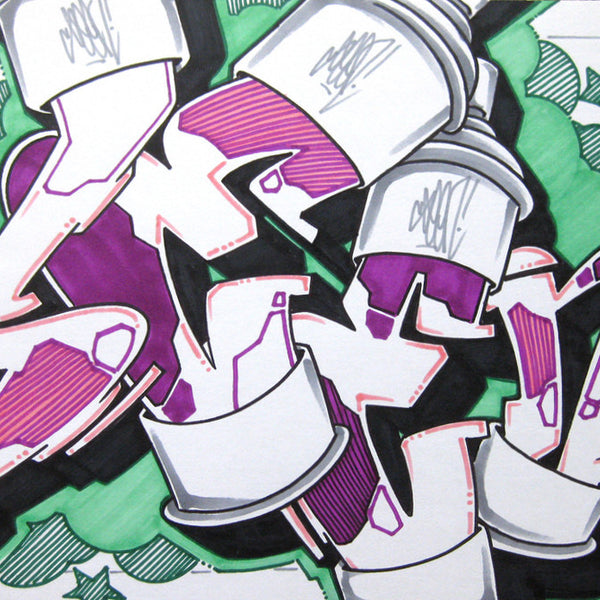 GRAFFITI ARTIST SEEN - Can #2- Drawing 11x17