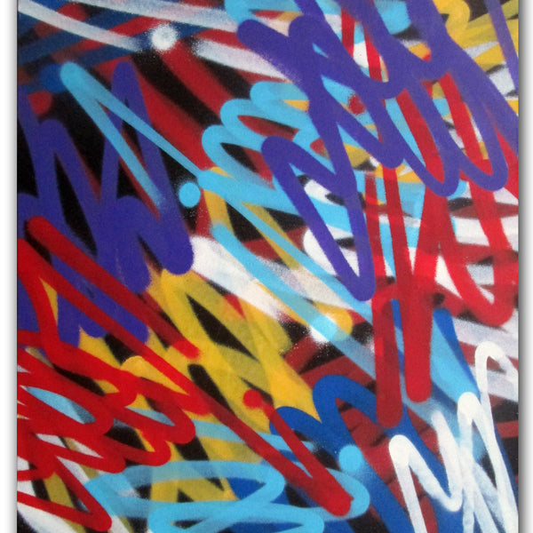 GRAFFITI ARTIST SEEN  -  "Multi Tags 13 - Stretched"  Aerosol on  Linen