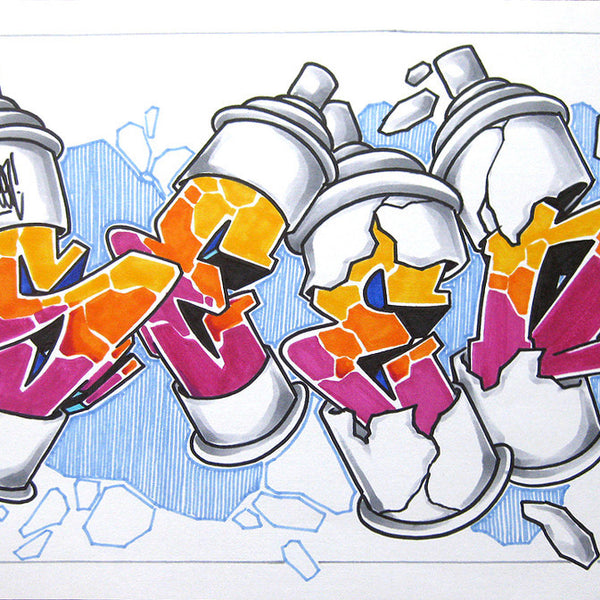 GRAFFITI ARTIST SEEN - Can #3- Drawing 11x17