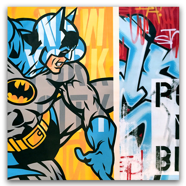 GRAFFITI ARTIST SEEN  -  "Batman"  Aerosol on  Canvas