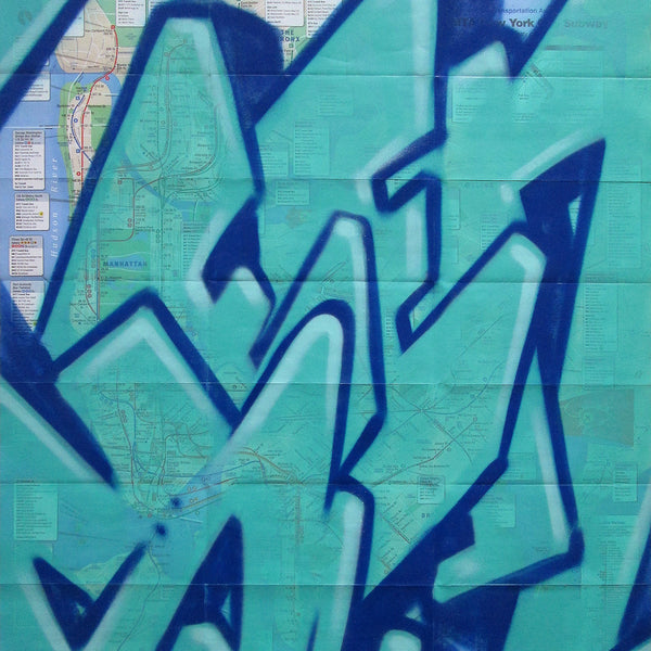 GRAFFITI ARTIST SEEN -  "Full SEEN Blue" NYC Map