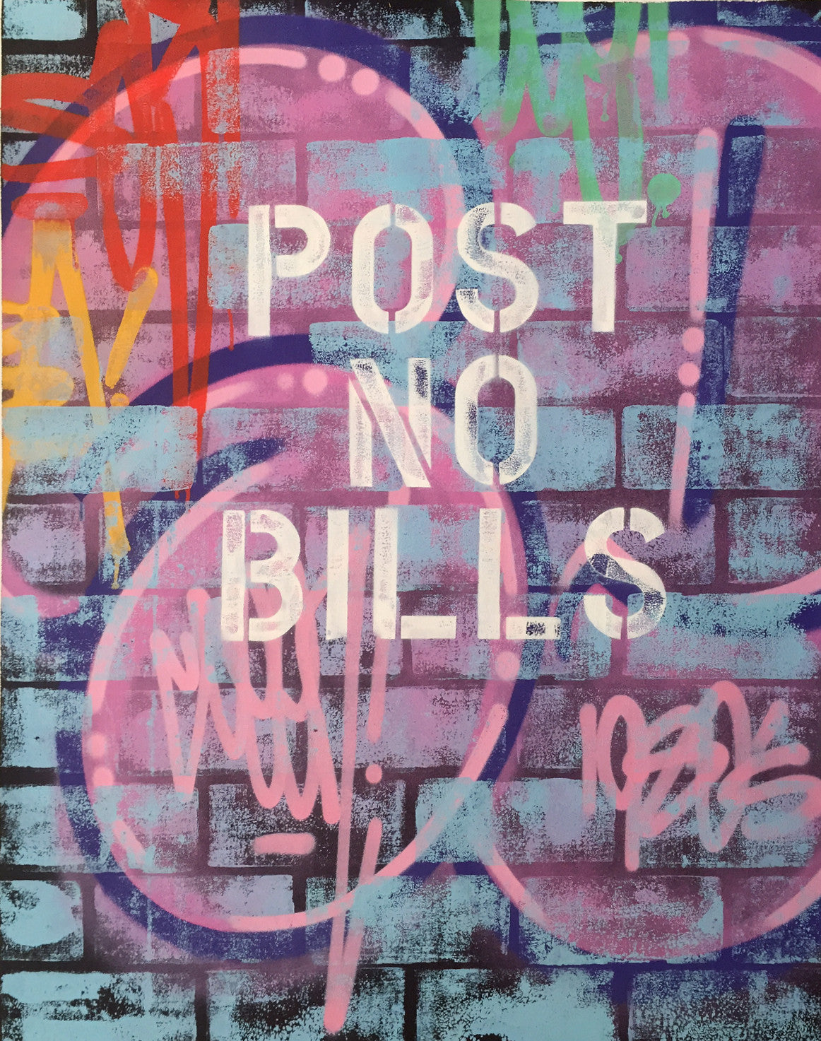 GRAFFITI ARTIST SEEN  -  "Wall 1"  Aerosol on  Canvas