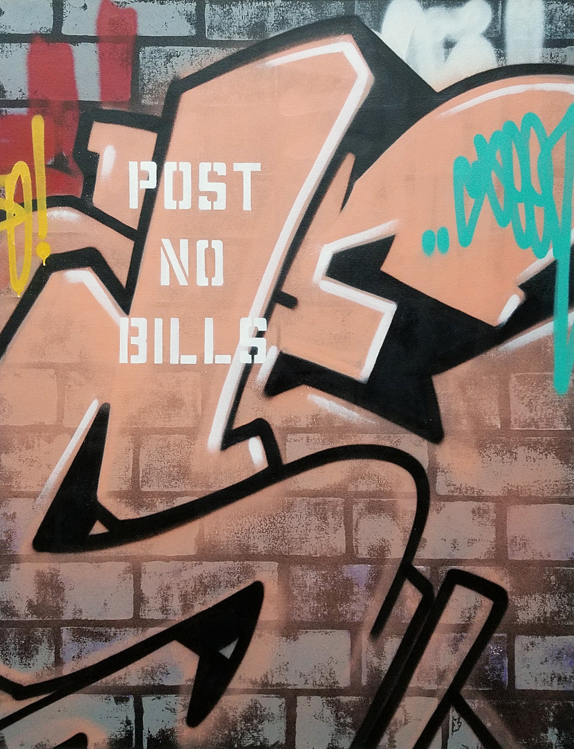 GRAFFITI ARTIST SEEN  -  "Wall 4"  Aerosol on  Canvas