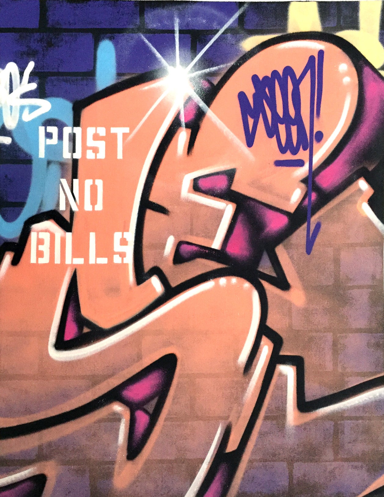 GRAFFITI ARTIST SEEN  -  "Wall 8"  Aerosol on  Canvas