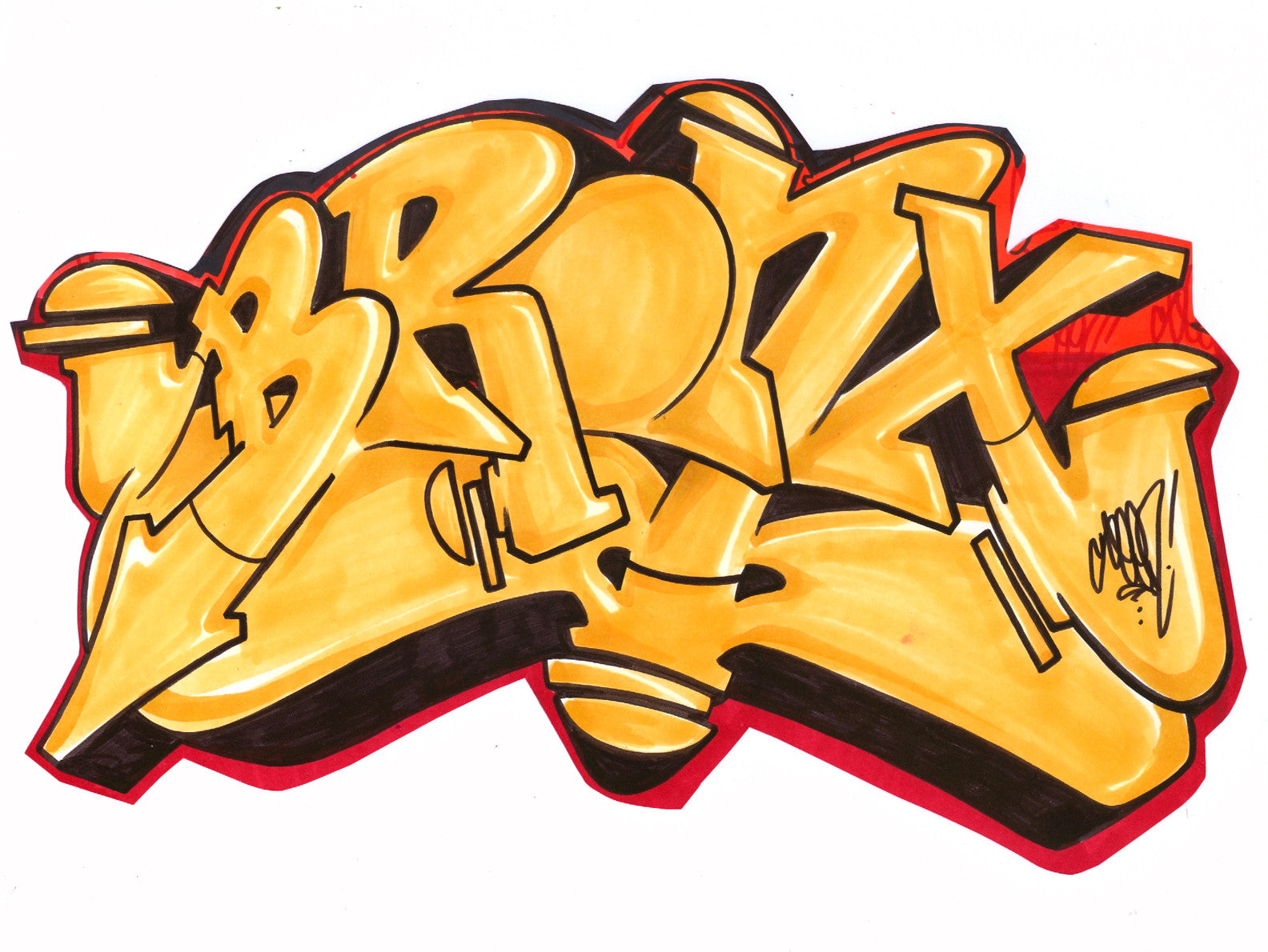 GRAFFITI ARTIST SEEN - BRONX" - Drawing