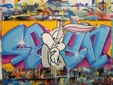 GRAFFITI ARTIST SEEN  -  "Bugs Bunny"  Aerosol on  Canvas