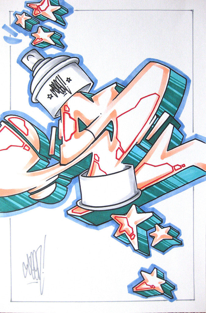 GRAFFITI ARTIST SEEN - Can #11- Drawing 11x17