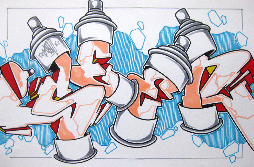 GRAFFITI ARTIST SEEN - Can 2- Drawing 11x17