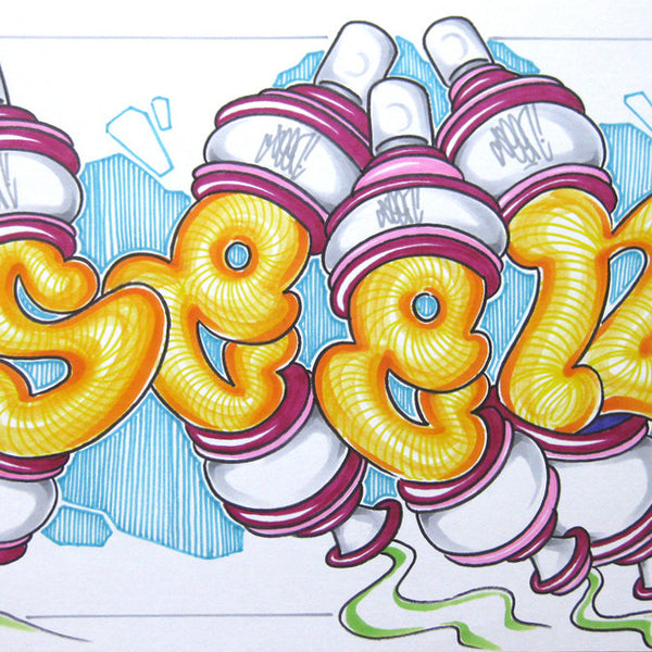 GRAFFITI ARTIST SEEN - Can #14- Drawing 11x17