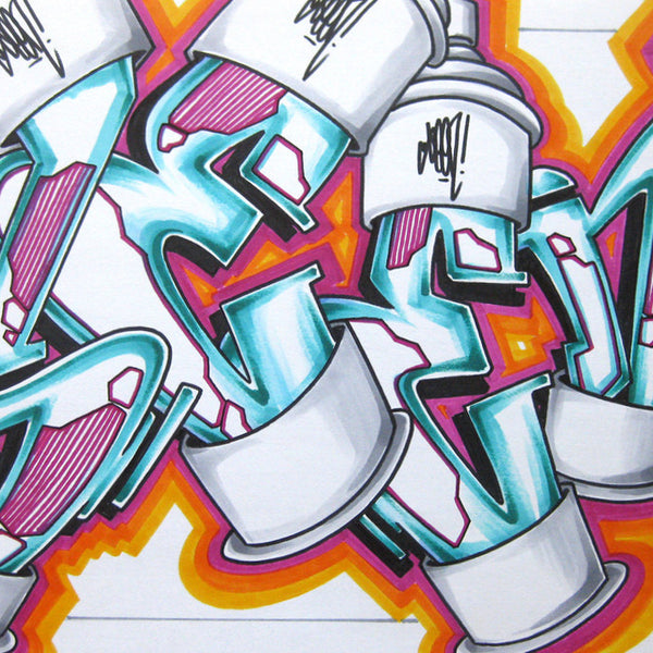 GRAFFITI ARTIST SEEN - Can #16- Drawing 11x17
