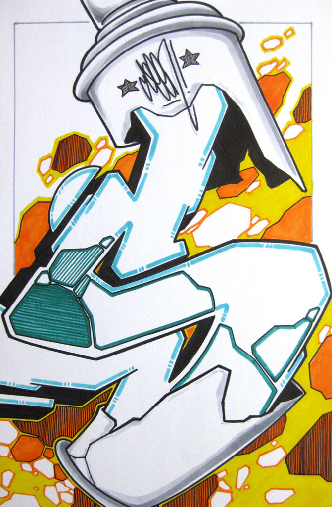 GRAFFITI ARTIST SEEN - Can #17- Drawing 11x17