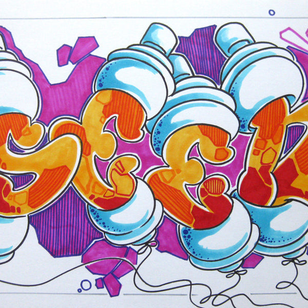 GRAFFITI ARTIST SEEN - Can #19- Drawing 11x17