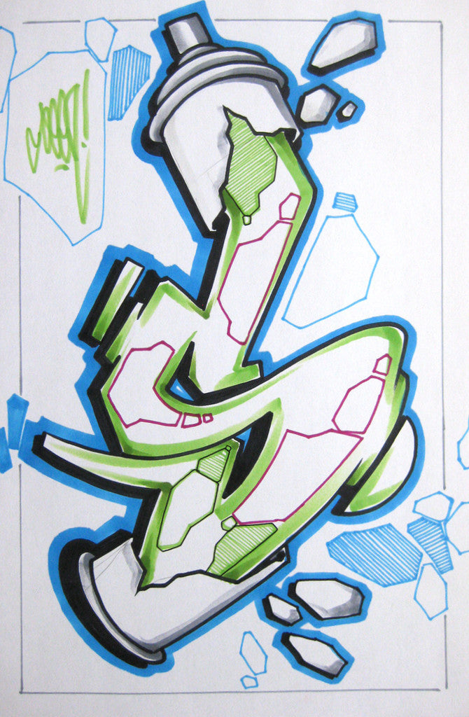 GRAFFITI ARTIST SEEN - Can #22- Drawing 11x17