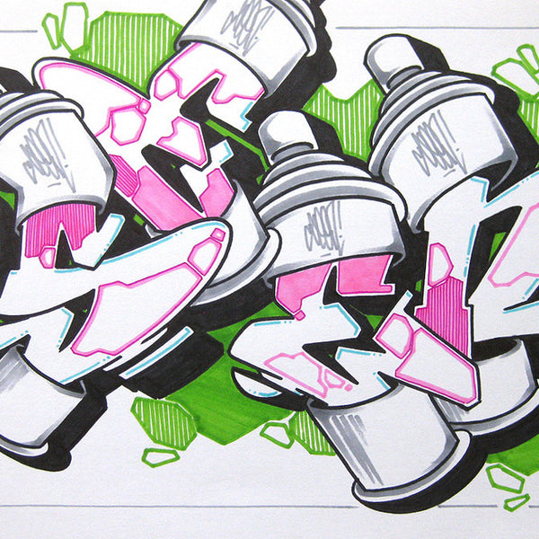 GRAFFITI ARTIST SEEN - Can #4- Drawing 11x17