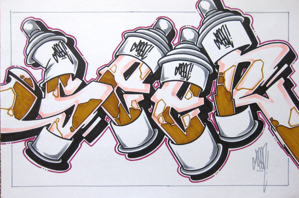 GRAFFITI ARTIST SEEN - Can #23- Drawing 11x17