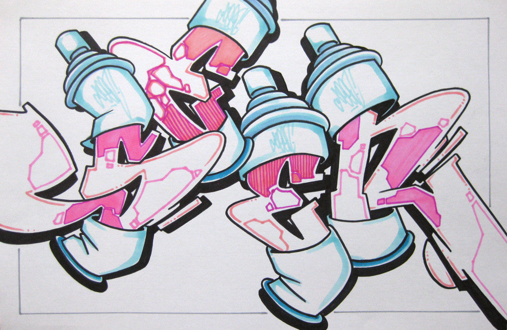 GRAFFITI ARTIST SEEN - Can #24- Drawing 11x17