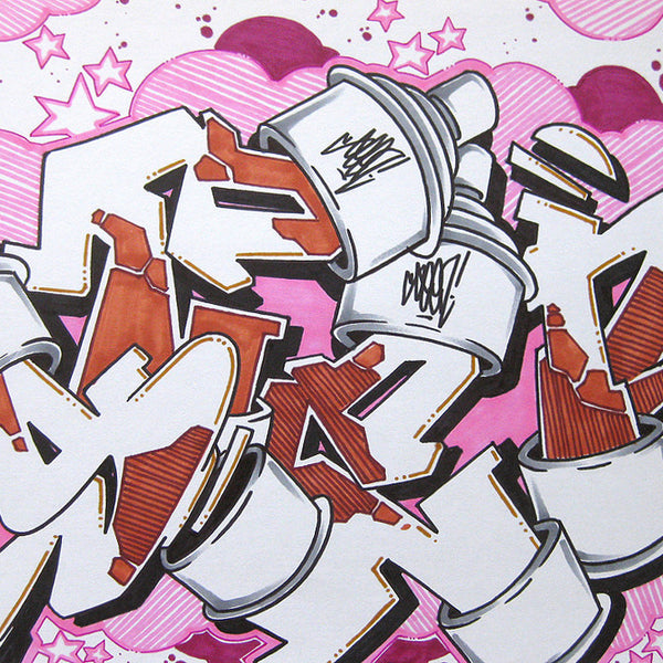 GRAFFITI ARTIST SEEN - Can #5- Drawing 11x17