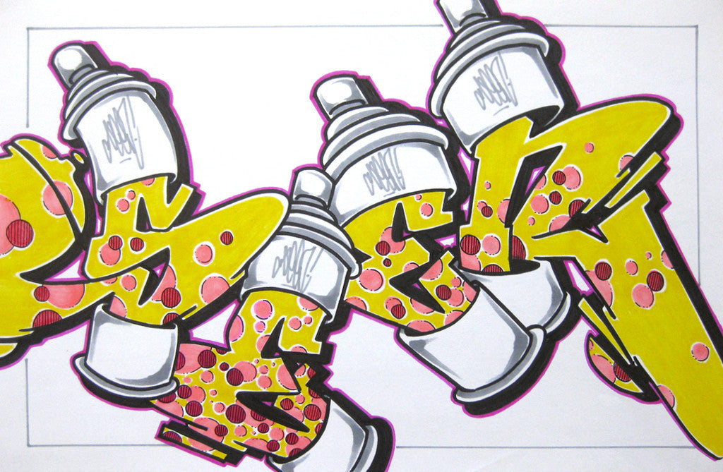 GRAFFITI ARTIST SEEN - Can #6- Drawing 11x17